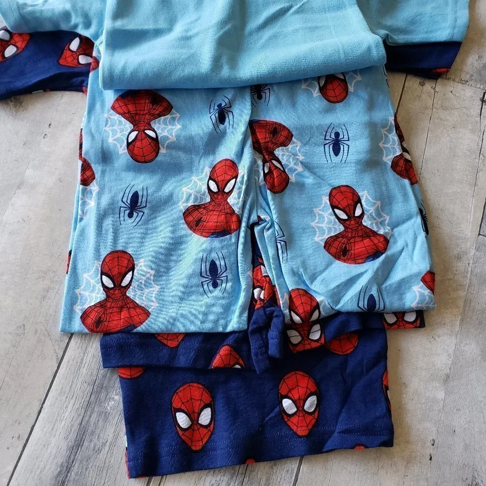 NWT - Spiderman Kids' 4-piece Cotton Pajamas - Size 7